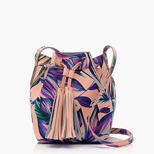 J.Crew mini bucket bag in painted petal leather